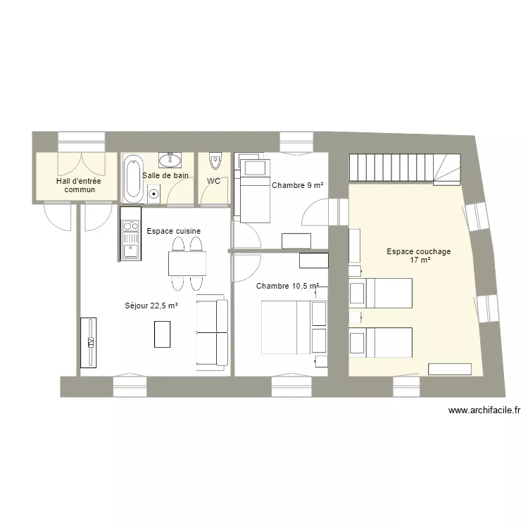 G&icirc;te Isnard 5682 - Etage. Plan de 