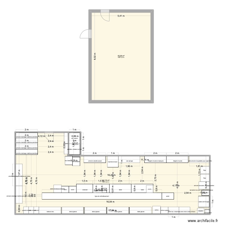 labo fontaines. Plan de 3 pièces et 147 m2