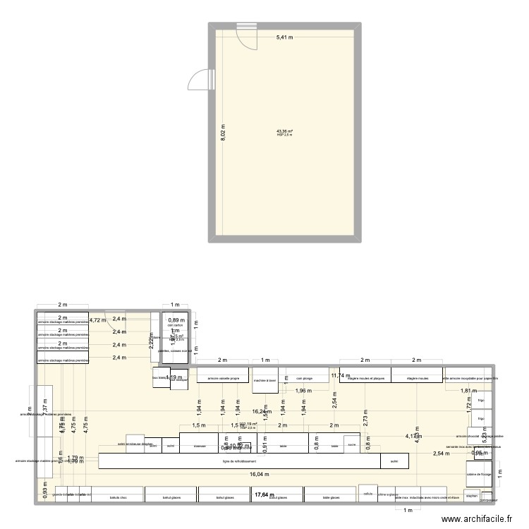 labo fontaines. Plan de 3 pièces et 212 m2