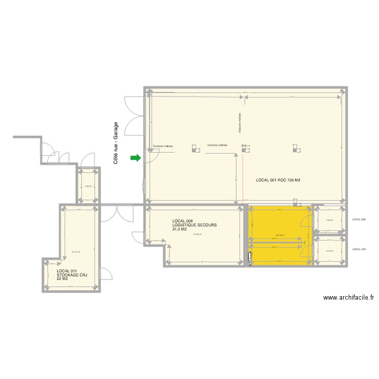 LOCAL RDC 001 VIDE. Plan de 0 pièce et 0 m2
