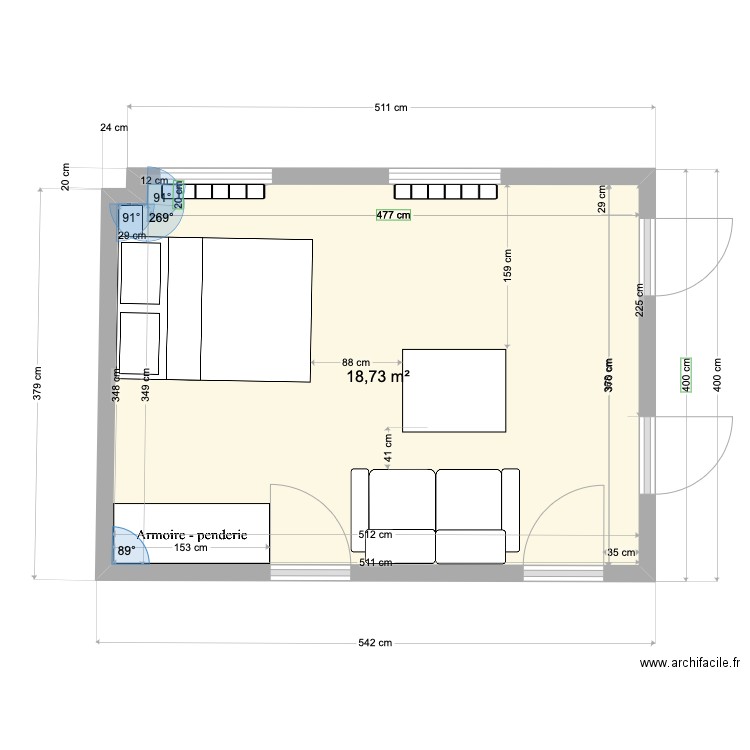 ST Georges lot 48. Plan de 1 pièce et 19 m2