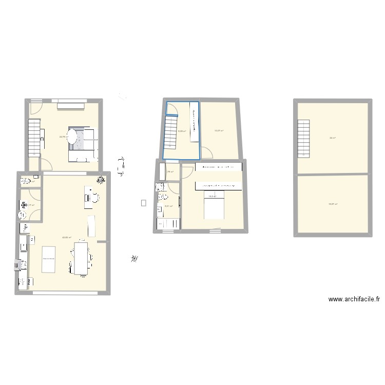 Maison cuisine milieu - 3. Plan de 11 pièces et 159 m2