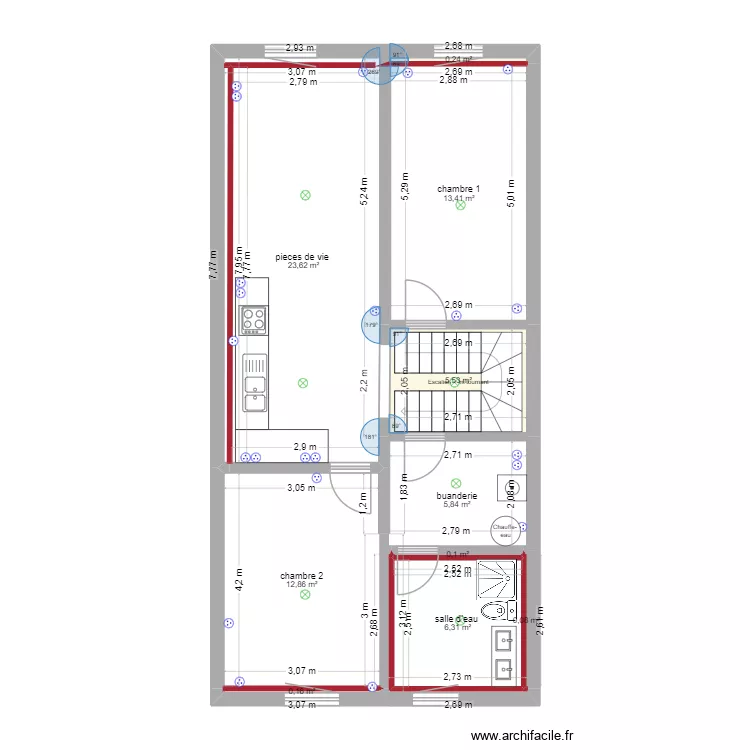 appart 1 etage. Plan de 10 Pièces et 68 m² appart 1 etage. Plan de 10 Pièces et 68 m²
