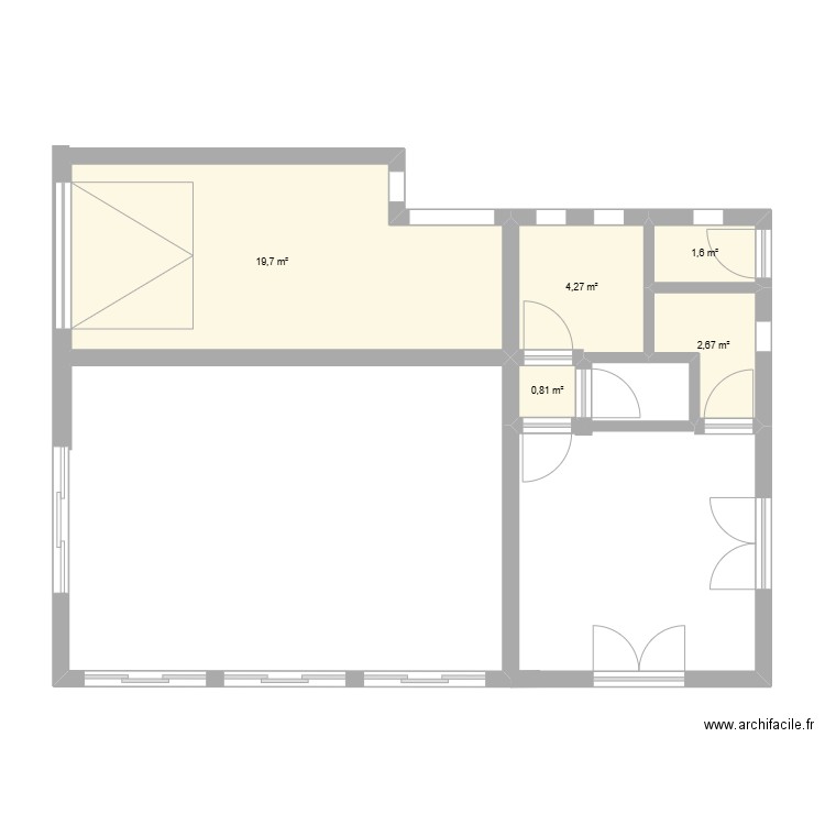 Projet Annexe Nespouls. Plan de 5 pièces et 29 m2