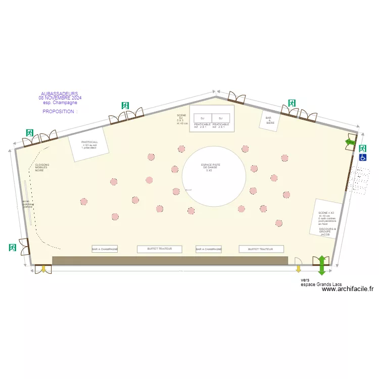 espace champagne AUBASSADEURS DERNIER  08 11 2024 . Plan de 
