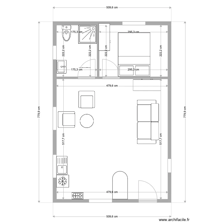 Many Betouna 7,8X 5,10. Plan de 3 et 35 m² Many Betouna 7,8X 5,10. Plan de 3 et 35 m²