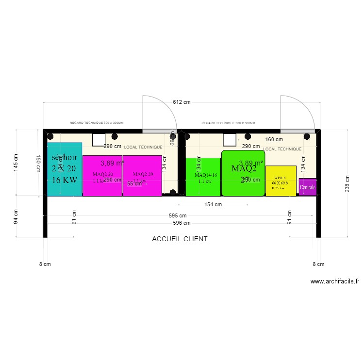 KIOSQUE DOUBLE AVEC MACHINE V1. Plan de 0 pièce et 0 m2
