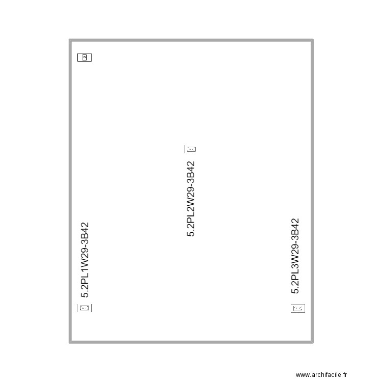 wall 29 3 flat dressing plugs X 3. Plan de 1 pièce et 45 m2