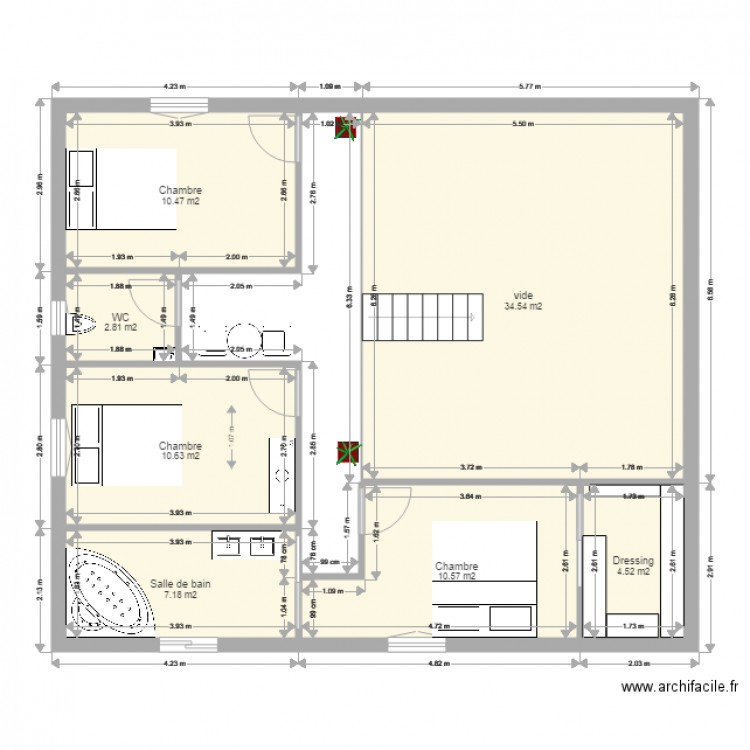 etage. Plan de 0 pièce et 0 m2