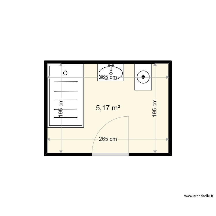 MABIRE SYLVIE . Plan de 1 pièce et 5 m2