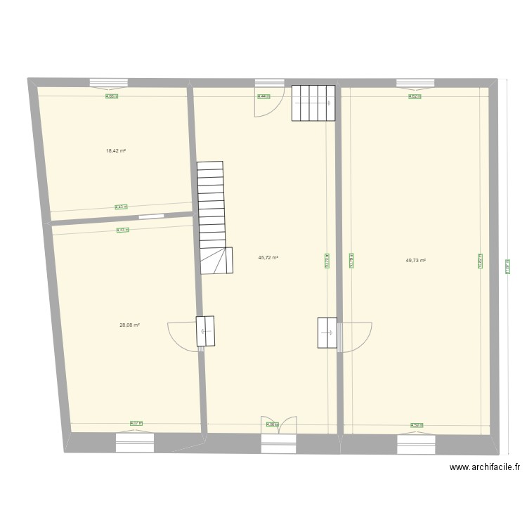 plan paquis RDC. Plan de 4 pièces et 142 m2