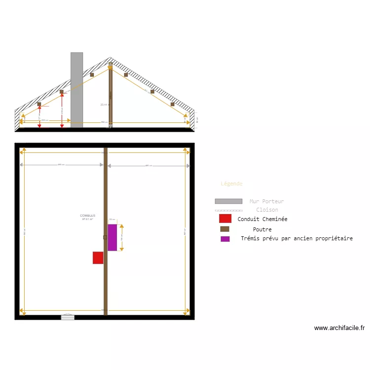 PALFRAY EXISTANT . Plan de 