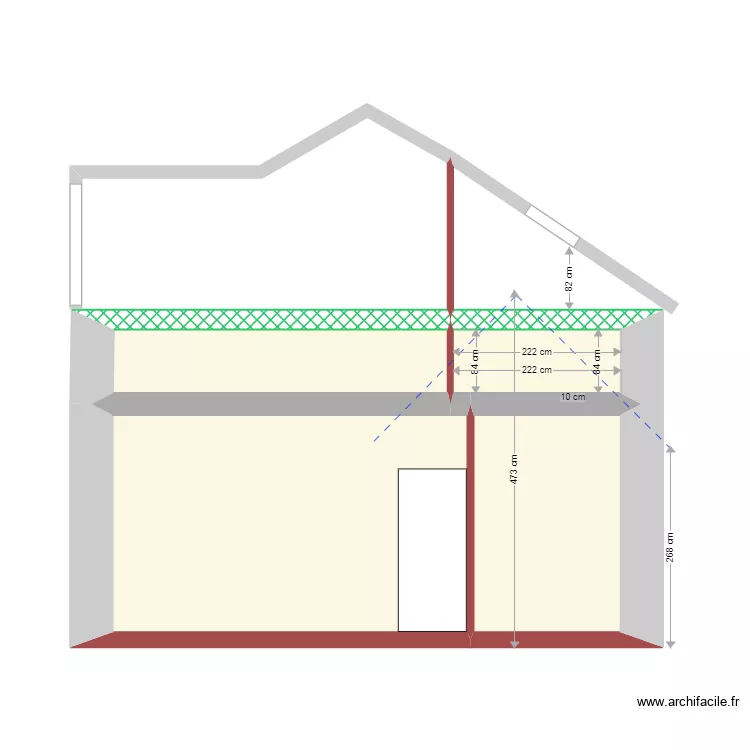 Coupe chambre mezzanine. Plan de Coupe chambre mezzanine. Plan de