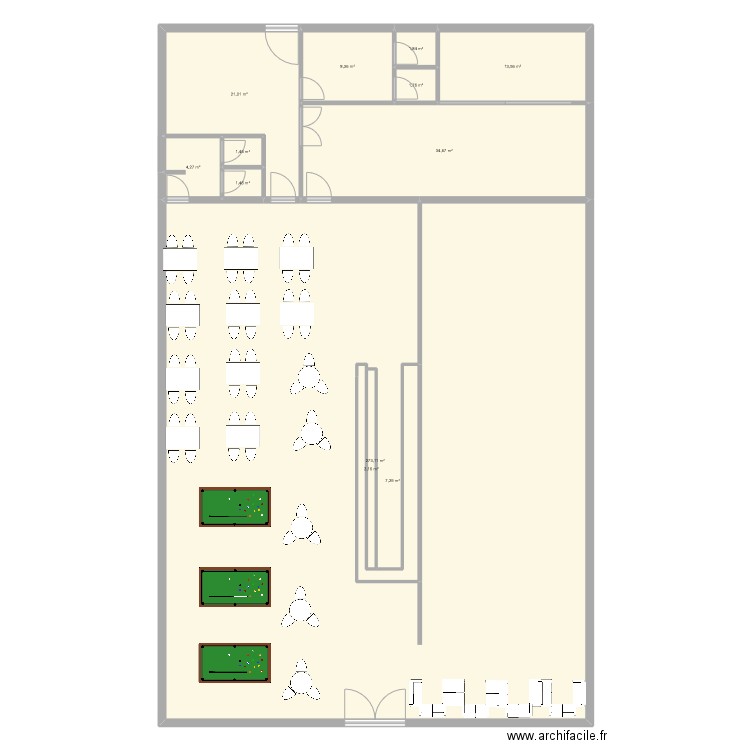 bowling. Plan de 0 pièce et 0 m2