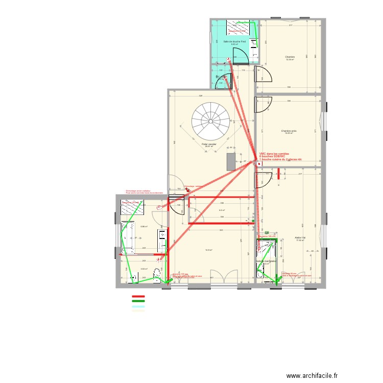 Chambre lit centrale V7. Plan de 0 pièce et 0 m2