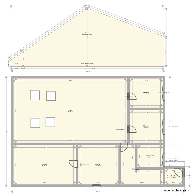 Guillaume. Plan de 15 pièces et 446 m2