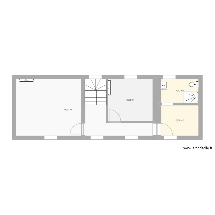 Thon 1er. Plan de 4 pièces et 46 m2