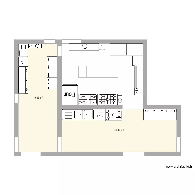 CUISINE 2 PALMS. Plan de 