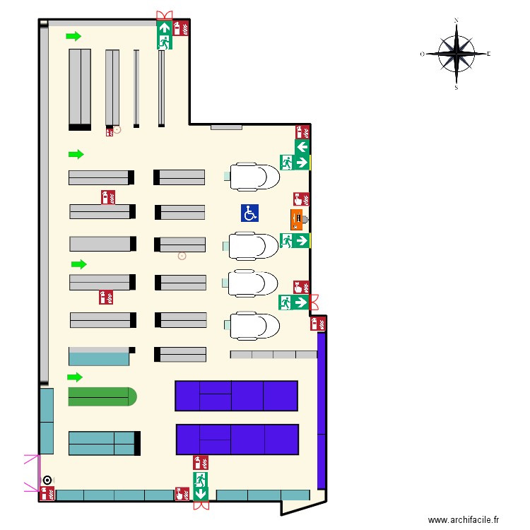 Elecclerc. Plan de 1 pièce et 532 m2