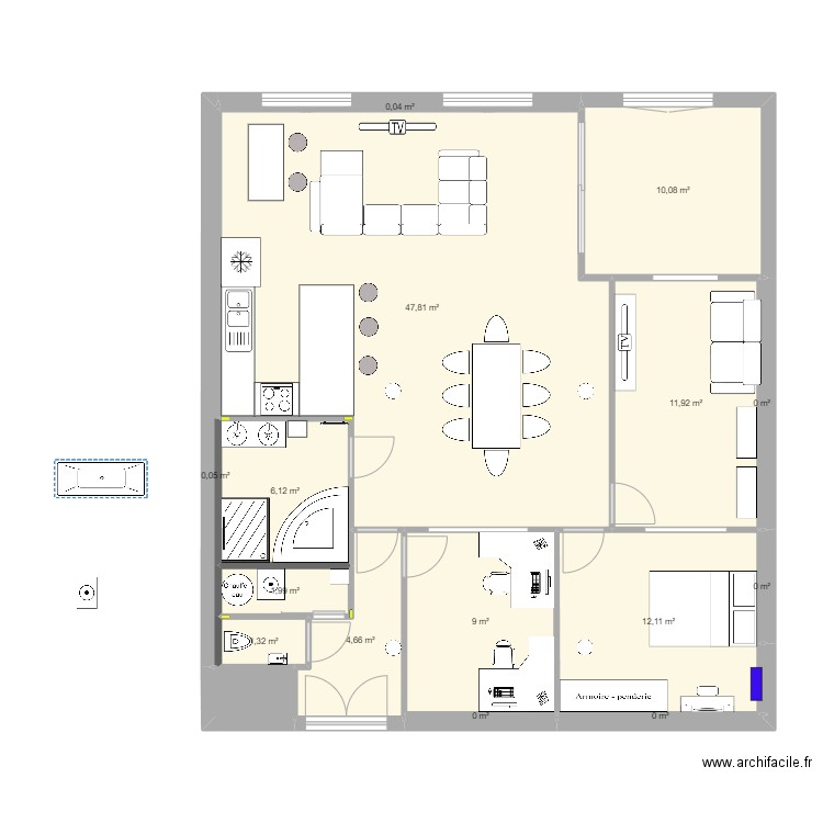 Loft_final. Plan de 15 pièces et 107 m2