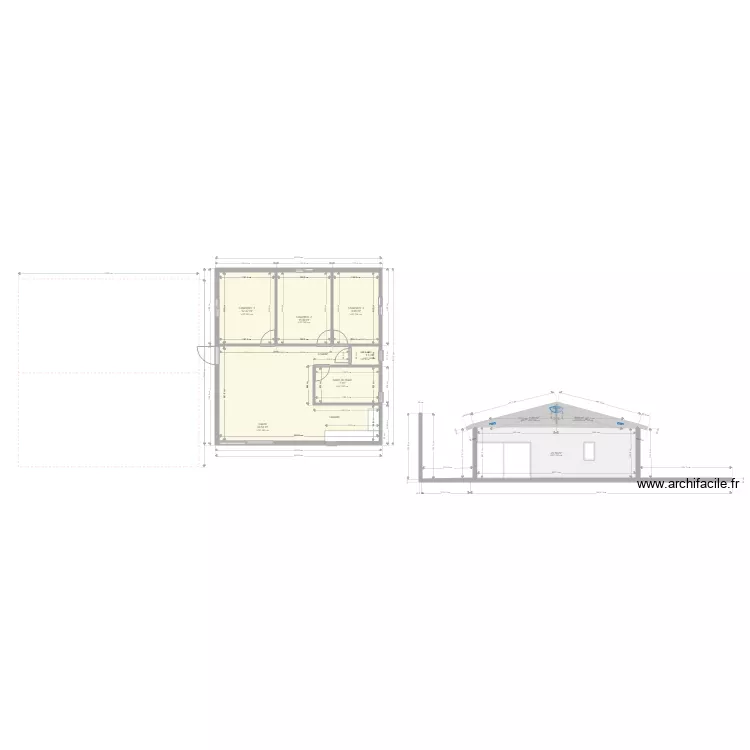 Marjolaine FONTAINE plan de coupe facade. Plan de Marjolaine FONTAINE plan de coupe facade. Plan de