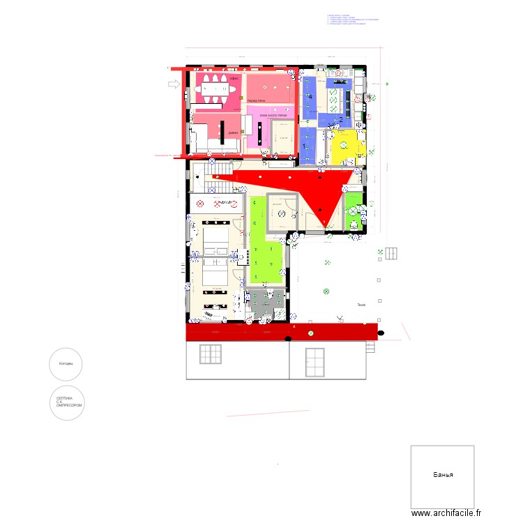 Plan Upirvichi Освещение. Plan de 10 pièces et 177 m2