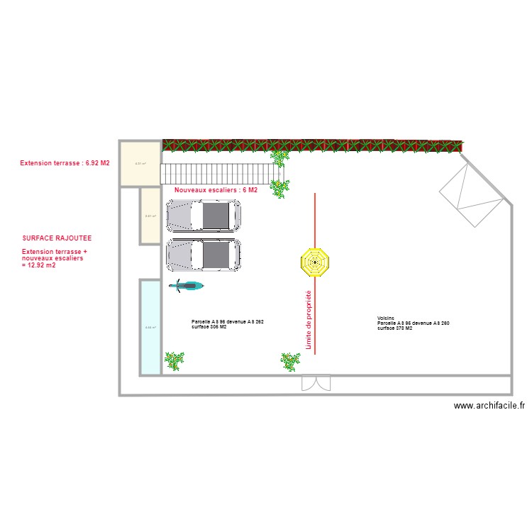 PLAN EXTERIEUR APRES MODIFICATIONS. Plan de 0 pièce et 0 m2