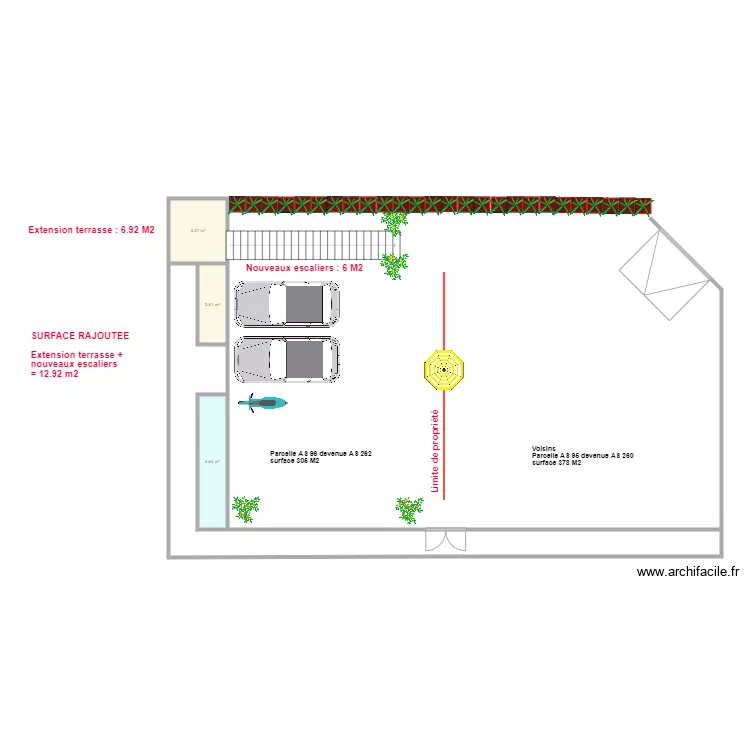 PLAN EXTERIEUR APRES MODIFICATIONS. Plan de 