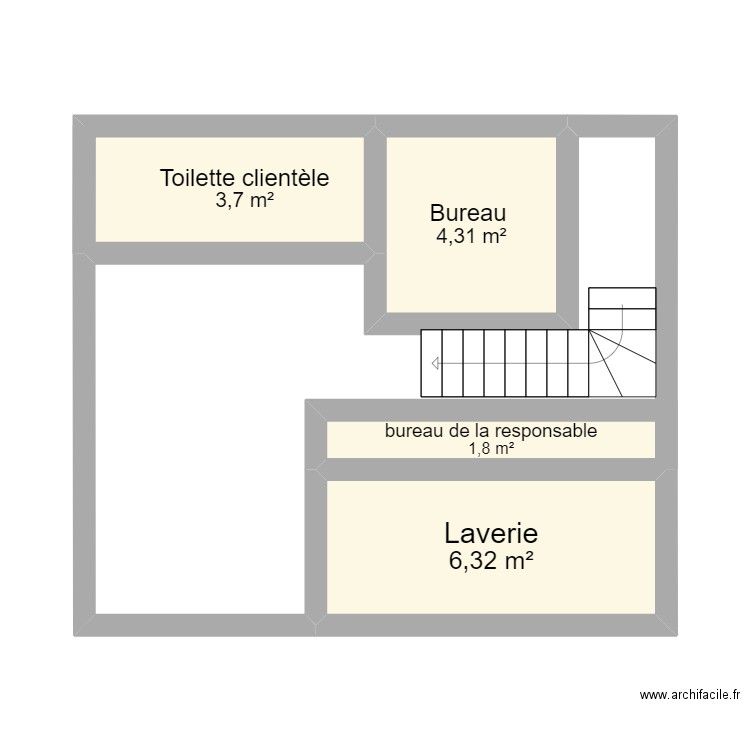 yves rocher etage . Plan de 4 pièces et 16 m2