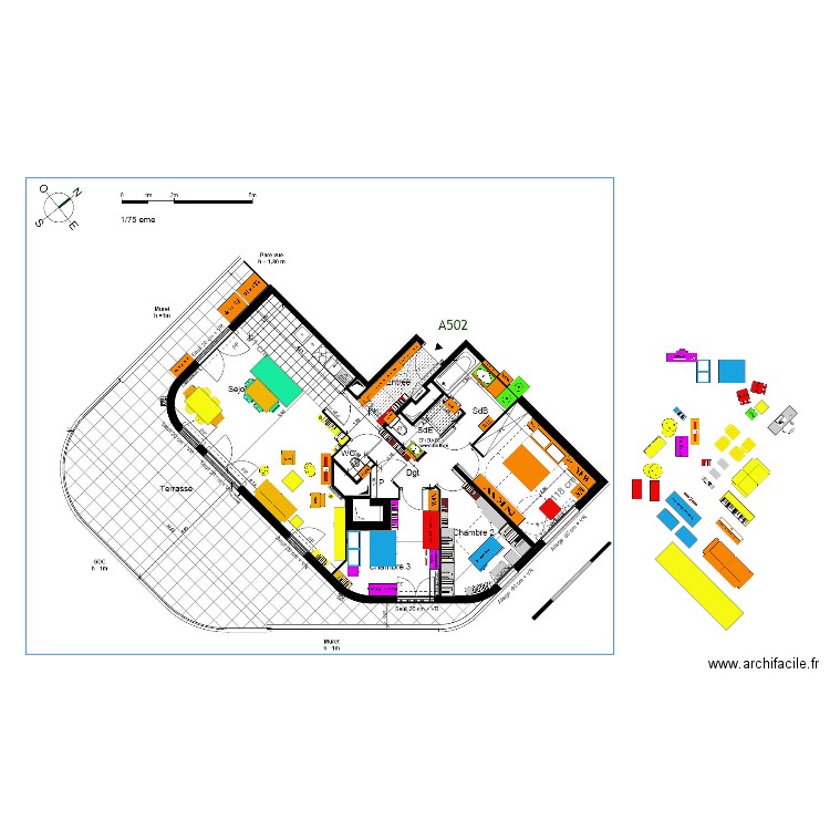 FINAL plan indice 14 sans galandage table 180 piano angle meuble 230x50. Plan de 0 pièce et 0 m2