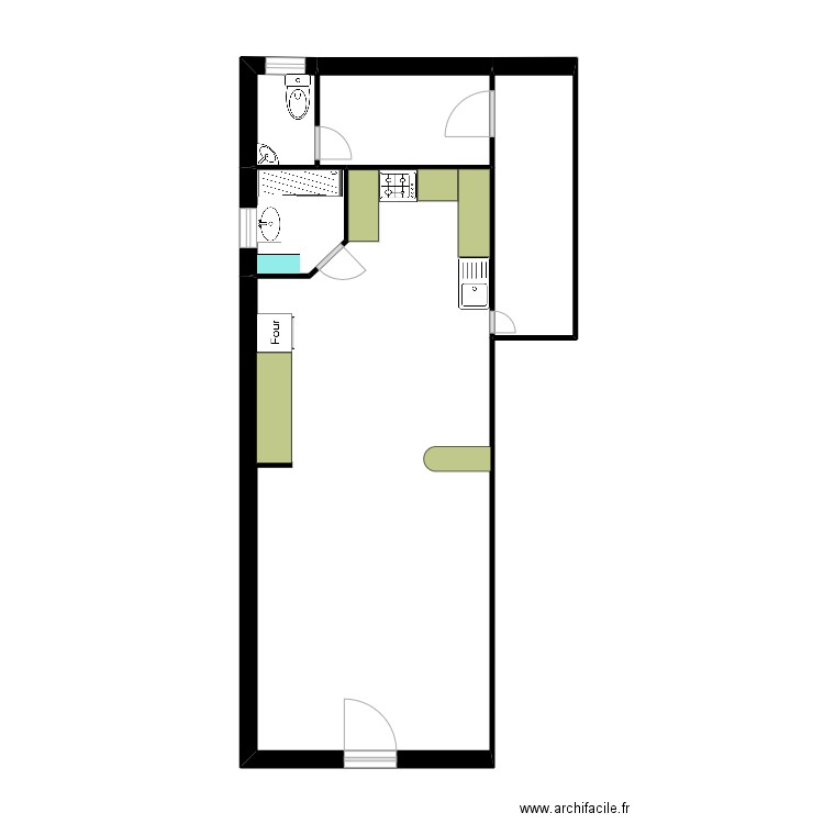 Maison_Charron_RDC_Lot4. Plan de 5 pièces et 42 m2