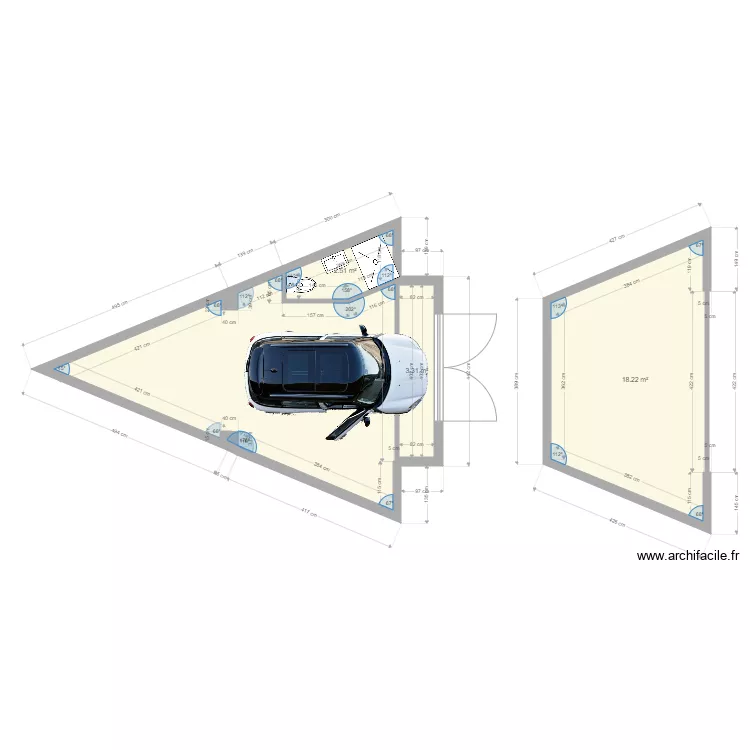 garage sdb. Plan de 