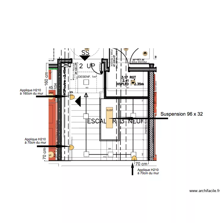 Nouvel escalier. Plan de Nouvel escalier. Plan de
