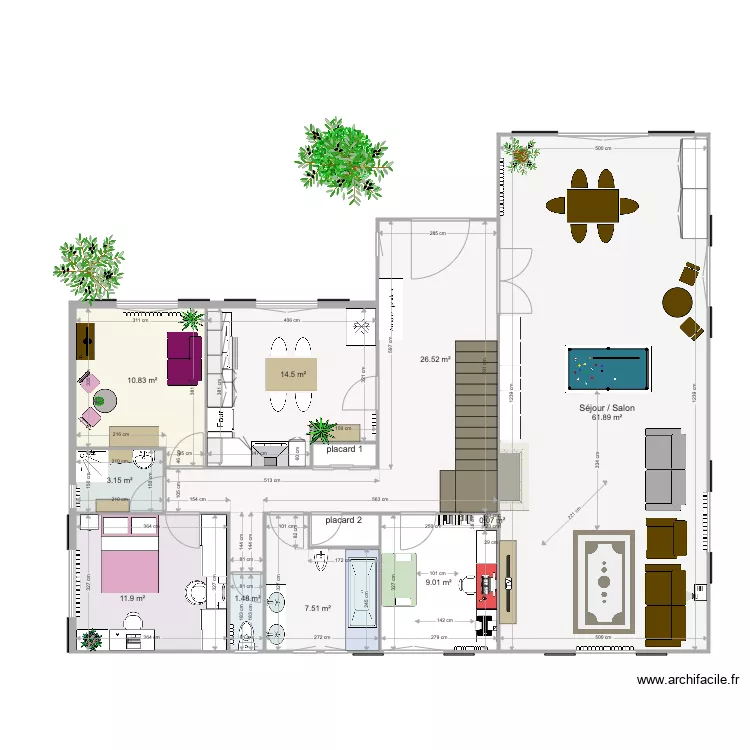 Salon appartement. Plan de 
