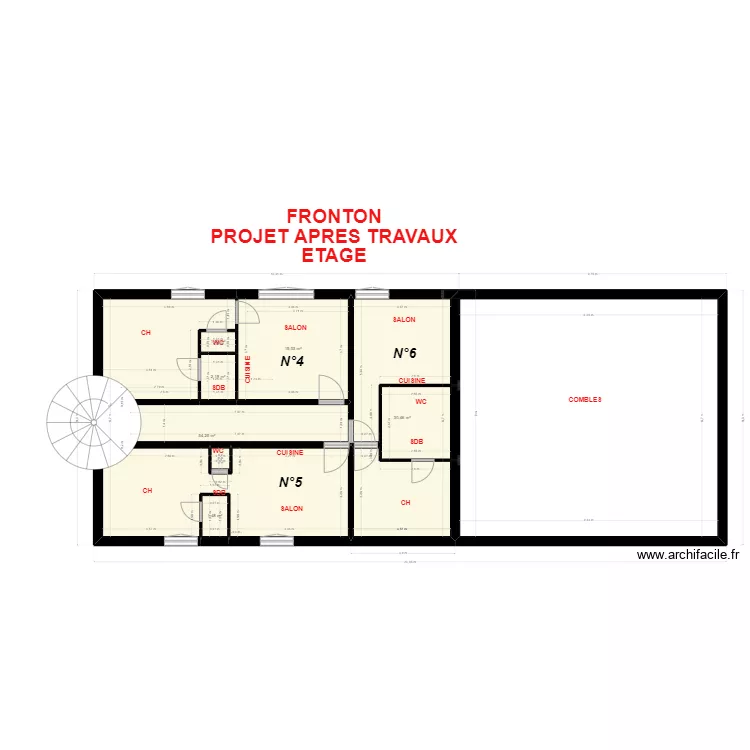 PLAN FRONTON ETAGE APRES TRAVAUX 2. Plan de PLAN FRONTON ETAGE APRES TRAVAUX 2. Plan de