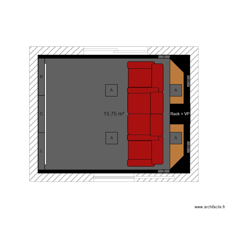 HC Legras v3. Plan de 1 pièce et 16 m2