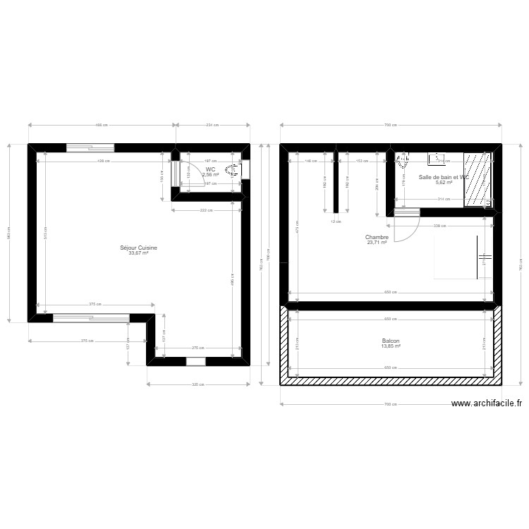 APPAFRTEMENT ANNEXE. Plan de 5 pièces et 79 m2