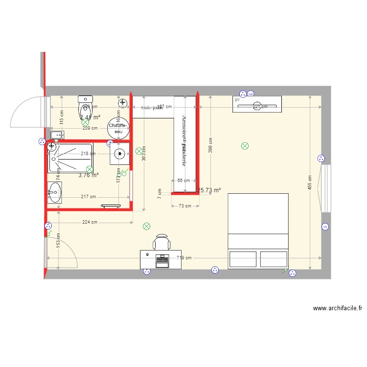 etage chambre coté place. Plan de 0 pièce et 0 m2