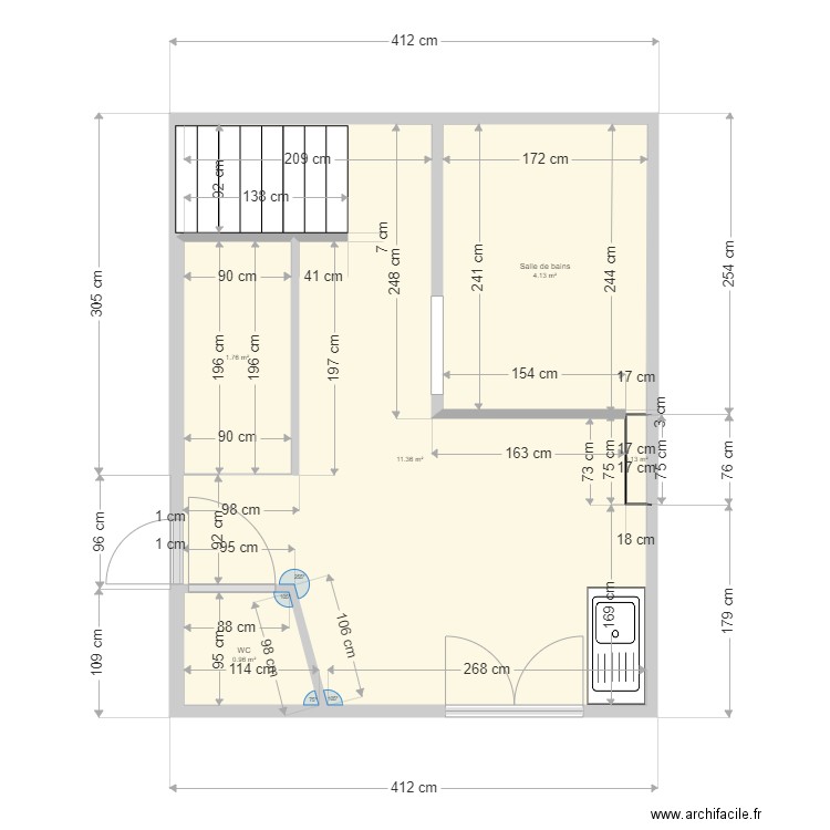 Salle de Bains Laurence et Dom Projet 1 vide  071020. Plan de 0 pièce et 0 m2