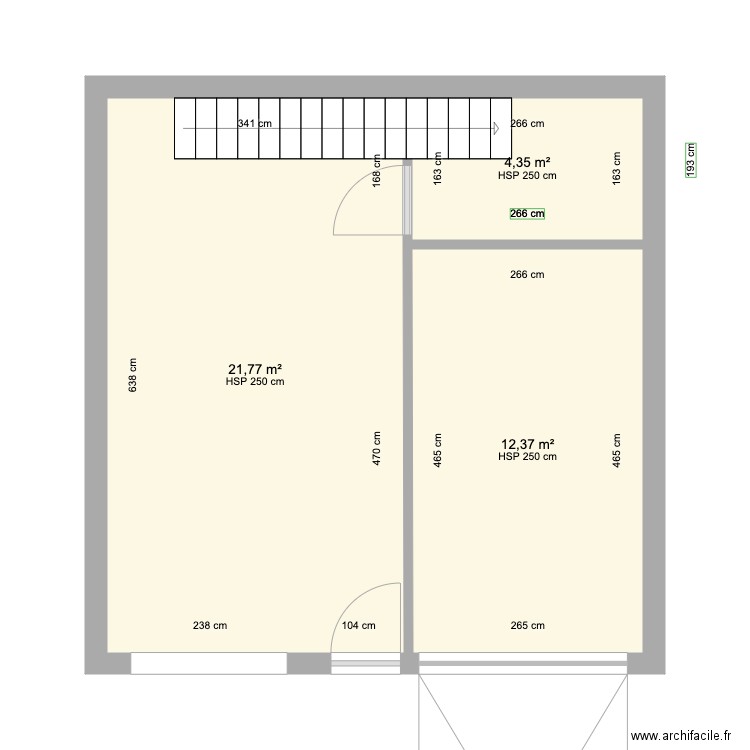 loft. Plan de 8 pièces et 71 m2