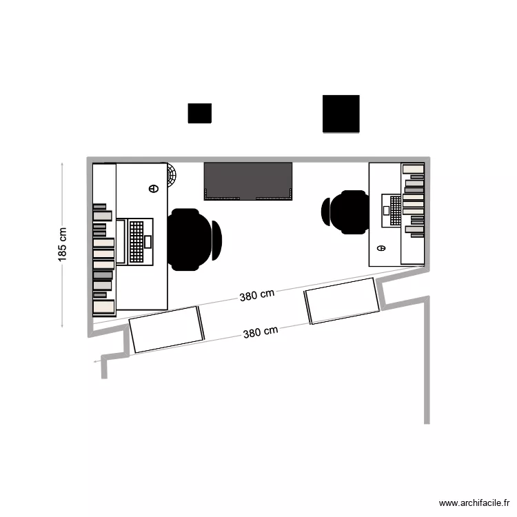 Bureau labo. Plan de 