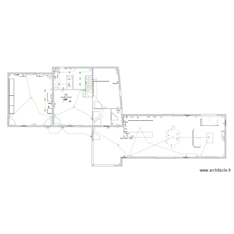 goussé . Plan de 4 pièces et 75 m2