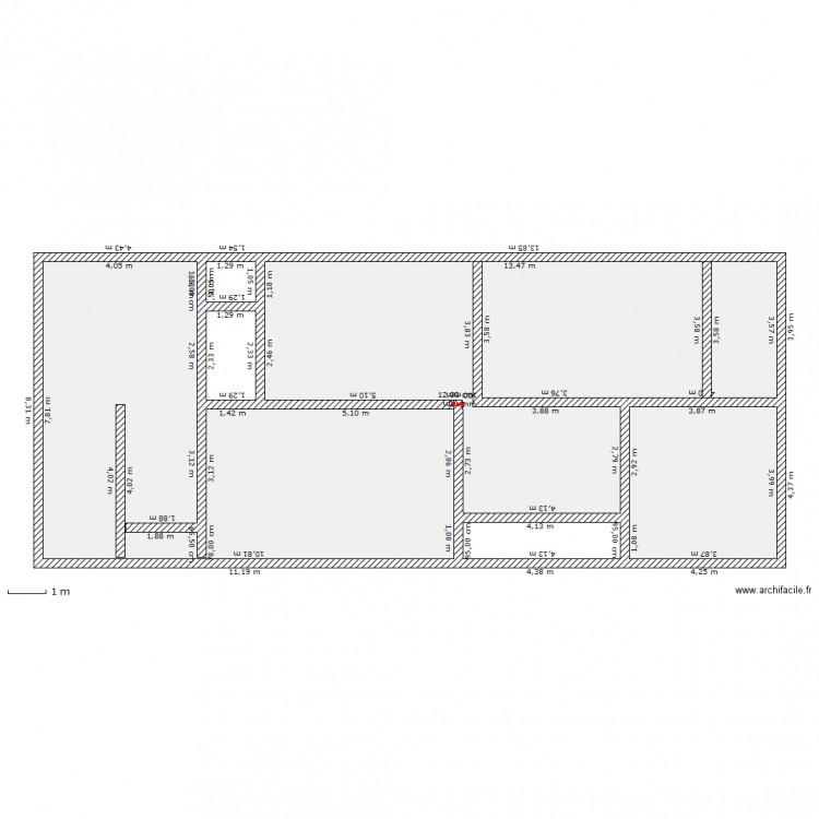 longere picarde. Plan de 0 pièce et 0 m2