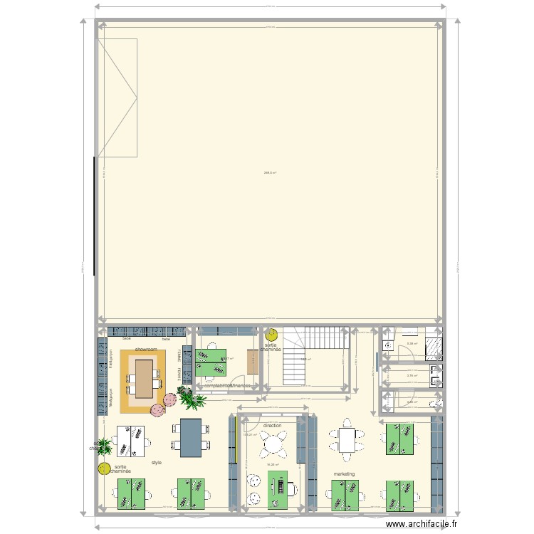 A&P 1er étage JALDAY. Plan de 8 pièces et 428 m2