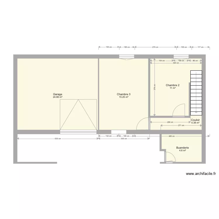 Chambres bas modifi&eacute;. Plan de 