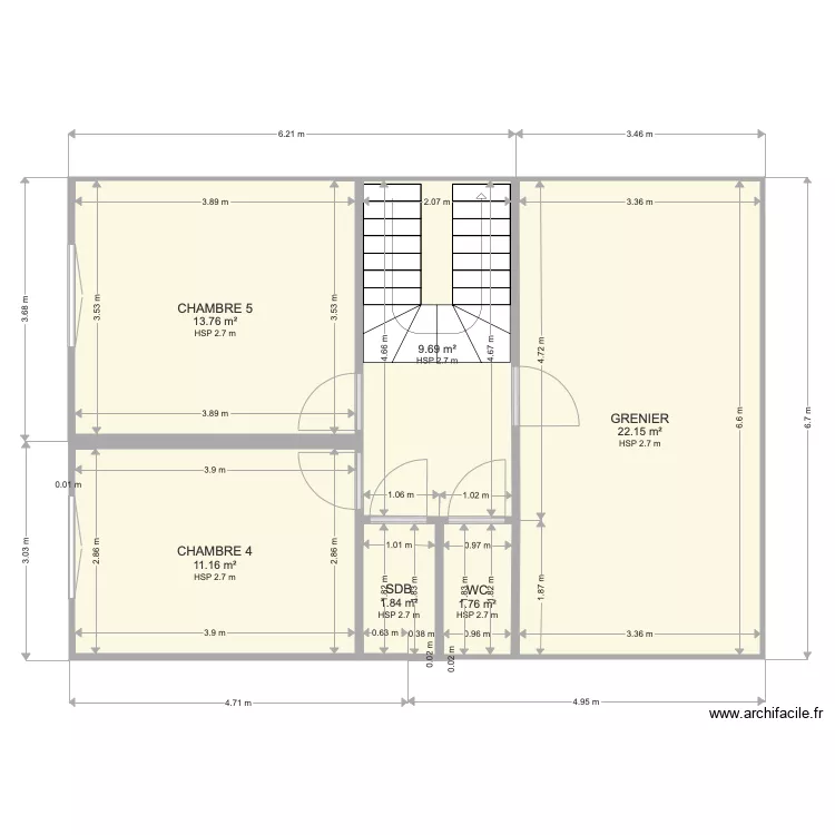 VERDUN 2eme etage BASE. Plan de 