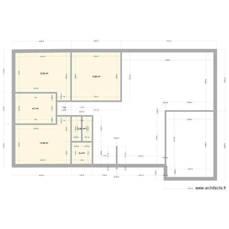 plan maison bas 1. Plan de 6 pièces et 49 m2