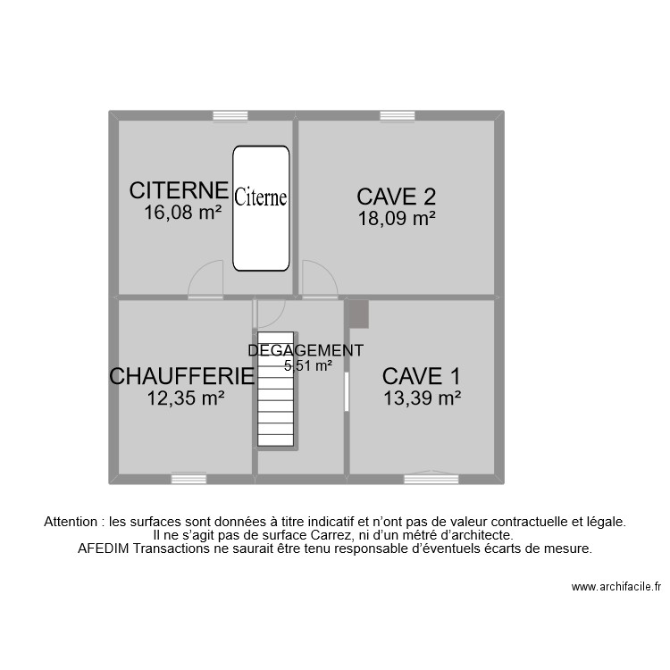 BI 7710 SOUS SOL PASCAL. Plan de 6 pièces et 67 m2