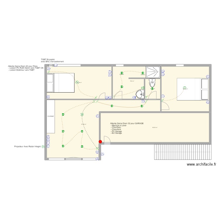 plan boulot. Plan de 6 pièces et 208 m2