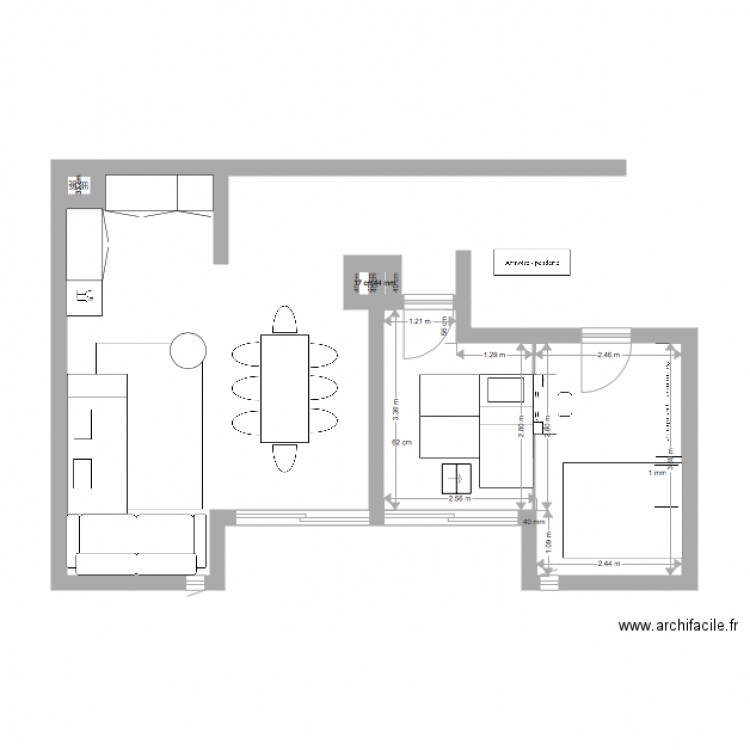 Aménagement appartement montagne 4. Plan de 0 pièce et 0 m2